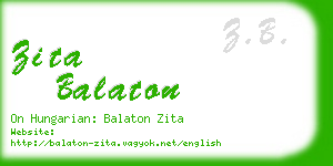 zita balaton business card